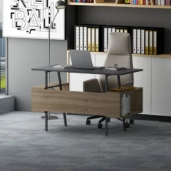 Skånska Möbelhuset Iommi Skrivbord 120x60 Cm - Antracit/valnöt -Stolar affär 543de1a20e764f20d48b42cbbb00b49d67