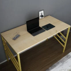 Skånska Möbelhuset Josephine Skrivbord 120 X 60 Cm - Guld/ek -Stolar affär 55ffe4320aa95af0a452f517a5a8d5ff1d