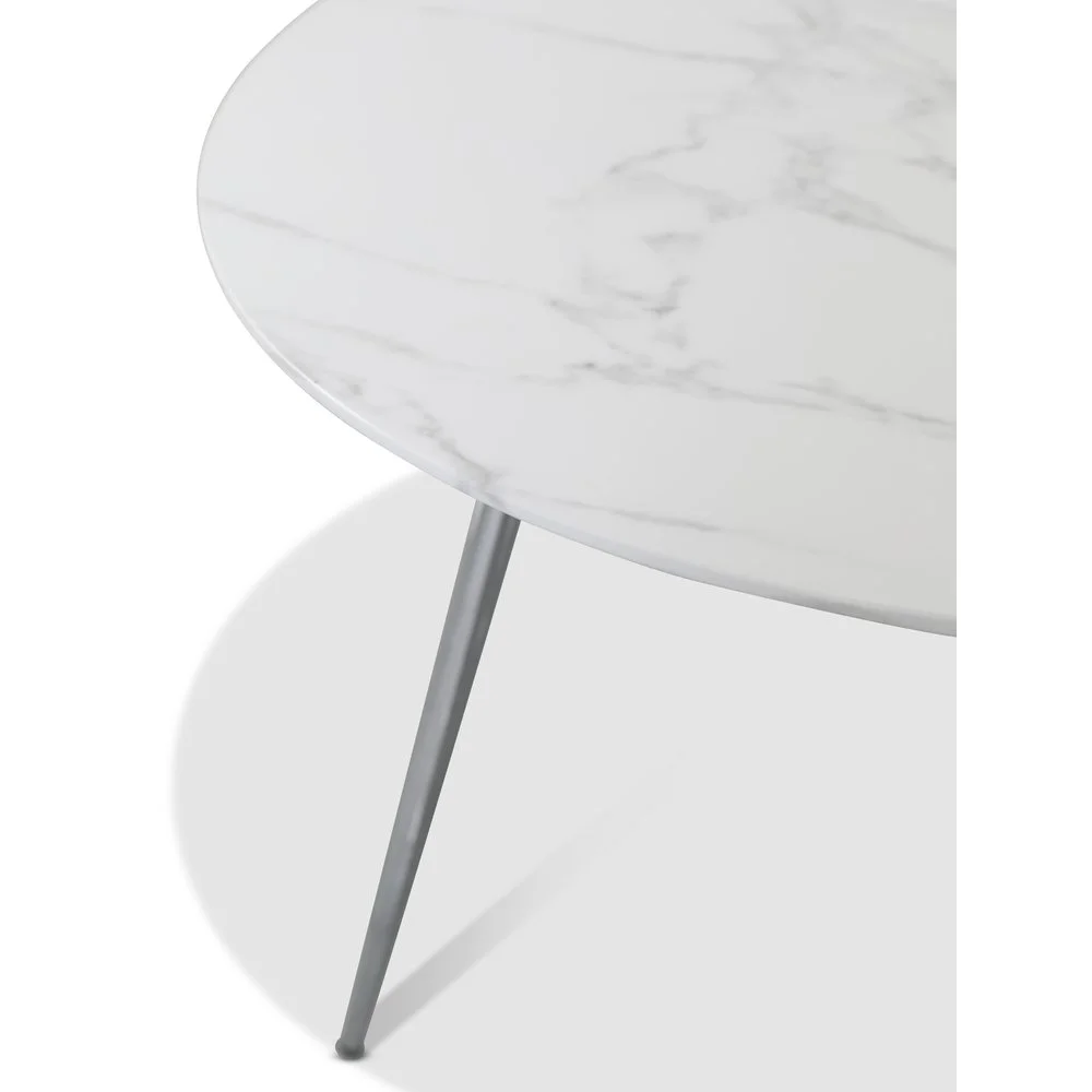 Skånska Möbelhuset Art Runt Matbord 110 Cm - Marmorerat Glas / Krom 4 Skånska Möbelhuset Art Runt Matbord 110 Cm - Marmorerat Glas / Krom - Bild 2