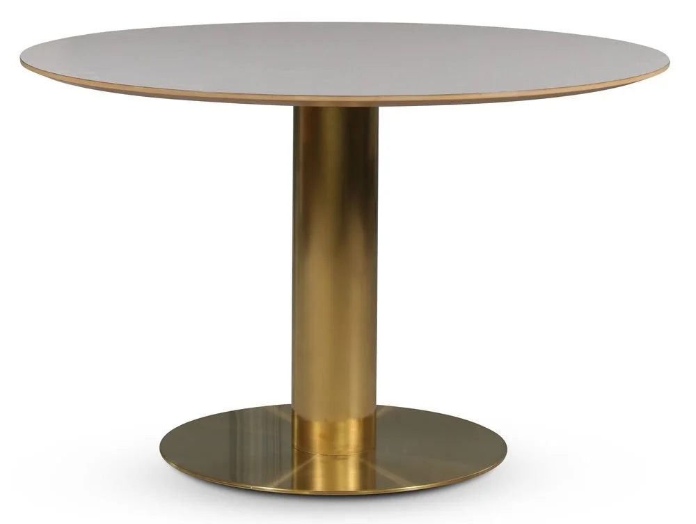 Skånska Möbelhuset Empire Matbord Ø118 Cm - Perstorp Ljus Virrvarv / Borstad Mässing 3 Skånska Möbelhuset Empire Matbord Ø118 Cm - Perstorp Ljus Virrvarv / Borstad Mässing