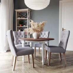 Skånska Möbelhuset Victoria Runt Matbord Ø120 Cm - Vit/Brunbets -Stolar affär 571b6689aca9021f474dc0560be6904698