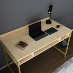 Skånska Möbelhuset Alma Skrivbord 120 X 60 Cm - Guld/ek -Stolar affär 5862ab27efaf1ed04f8d3567c347ea0480