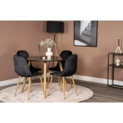 Skånska Möbelhuset Paradis Matbord 100 Cm - Svart/ek -Stolar affär 58686cb25d27549eaf9e81bf94a9a3dac4
