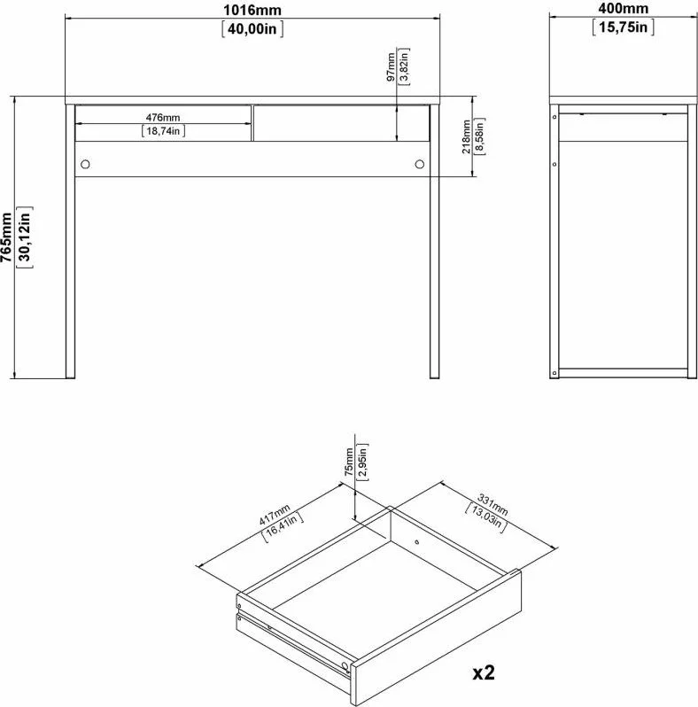 Skånska Möbelhuset Function Plus Skrivbord 101,6 X 40 X 76,5 Cm - Ek 13 Skånska Möbelhuset Function Plus Skrivbord 101,6 X 40 X 76,5 Cm - Ek - Bild 11