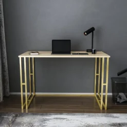 Skånska Möbelhuset Kane Skrivbord 120 X 60 Cm - Guld/ek -Stolar affär 5b452c6db1862ed95918163d794ba202d0