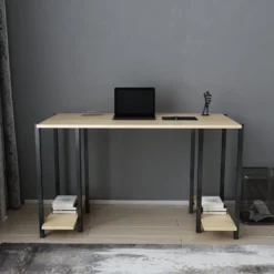 Skånska Möbelhuset Academy Skrivbord 125,2 X 60 Cm - Svart/ek -Stolar affär 5c3a23f46435f658f56fd7bcc9af571990