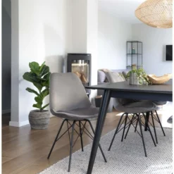 HOUSE NORDIC Oslo Matstol - Grå/svart -Stolar affär 5c849e56d039154f88d3810a7d4ed60d4c