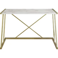 Skånska Möbelhuset Anemon Skrivbord 120x60 Cm - Vit/guld -Stolar affär 5d0cd805c7bff18934c38ddec568ded797