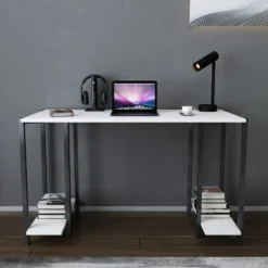 Skånska Möbelhuset Academy Skrivbord 125,2 X 60 Cm - Svart/vit -Stolar affär 5d8e185964fcb81a3adac8c767e4133285