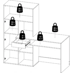 Skånska Möbelhuset Function Plus Skrivbord 162,8 X 60,4 X 155,4 Cm - Ek/vit -Stolar affär 5dceca310dc8a415c9bad9a3e24dc76060
