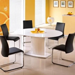 Skånska Möbelhuset Metro Utdragbart Matbord 120-160 Cm - Vit Högglans / Krom -Stolar affär 5df2e58c352bd5c43435e2ea7a50457513