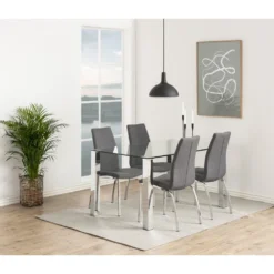 Skånska Möbelhuset Kante Matbord 140 Cm - Krom -Stolar affär 5f1046c43f2b20647fa868fb515f5d473f