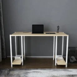 Skånska Möbelhuset Academy Skrivbord 125,2 X 60 Cm - Vit/ek -Stolar affär 5f1a13ec669b406e4a6abbc55549a69f79