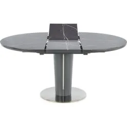 Skånska Möbelhuset Market Matbord 120-160 Cm - Grå Marmor/mörkgrå -Stolar affär 62e765707bc86e07d7d8b34f43697e8809