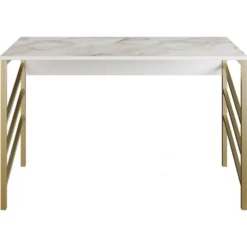 Skånska Möbelhuset Tuna Skrivbord 120x60 Cm - Guld/vit -Stolar affär 644915480629f4090d8236002b51936174