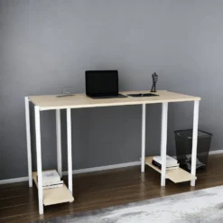 Skånska Möbelhuset Academy Skrivbord 125,2 X 60 Cm - Vit/ek -Stolar affär 651e1e2d938188200f5b5e21f9fbc1d0f3