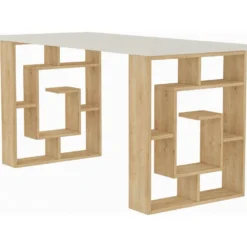 Skånska Möbelhuset Maze Skrivbord 140x60 Cm - Vit/ek -Stolar affär 658a3b0967ee8ddc8aca8e67e8184d55e2