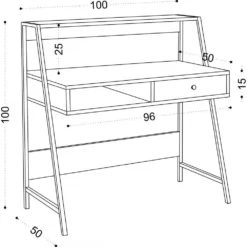 Skånska Möbelhuset Quiz Skrivbord 100x50 Cm - Ek -Stolar affär 6773a53f824f4ec4660bb17859899a4f9e