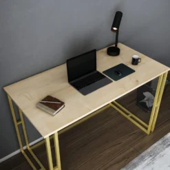 Skånska Möbelhuset Kane Skrivbord 120 X 60 Cm - Guld/ek -Stolar affär 693a5f4623830b5094970704f53c6e3e8e