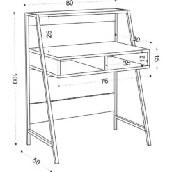 Skånska Möbelhuset Class Skrivbord 80x50 Cm - Ek -Stolar affär 6b029bd90b2e70db7d54deb122dfa8a659