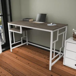 Skånska Möbelhuset Kennesaw Skrivbord 120 X 60 Cm - Vit/mörkgrå -Stolar affär 6bc122b2de479ae5399c379f9702f4cd67