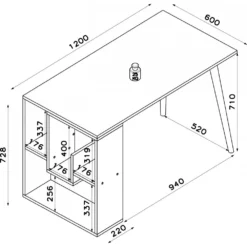 Skånska Möbelhuset Sally Skrivbord 120x60 Cm - Antracit/ek -Stolar affär 6cbaac9bd4aca22d297867c30b7f93602c