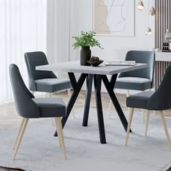 Skånska Möbelhuset Merlin Matbord 90-240 Cm - Betong/svart -Stolar affär 6d21b492137d2c0ffcb166dab3d253399b