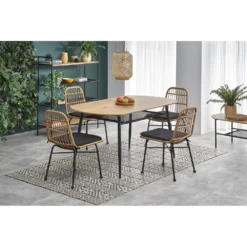 Skånska Möbelhuset Rankin Matbord 160 Cm - Ek/svart -Stolar affär 6d8d53a611ac968678f3decdf979f1beea