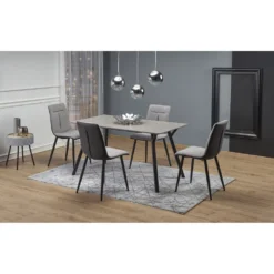 Skånska Möbelhuset Valarauk Matbord 140 Cm - Ljusgrå/svart -Stolar affär 6ed123022b90bf06753f87af4ead664d80