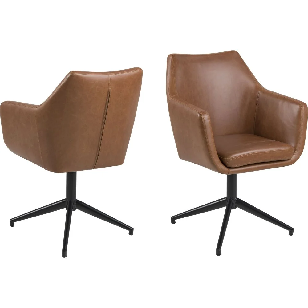 Skånska Möbelhuset Nora Karmstol - Brun PU 4 Skånska Möbelhuset Nora Karmstol - Brun PU - Bild 2