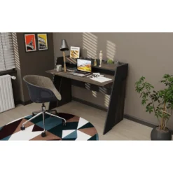 Skånska Möbelhuset Broklyn Skrivbord 123,6 X 59,6 Cm - Wenge/antracit -Stolar affär 717687e25ff93b358e2c97c36569c7fcb0