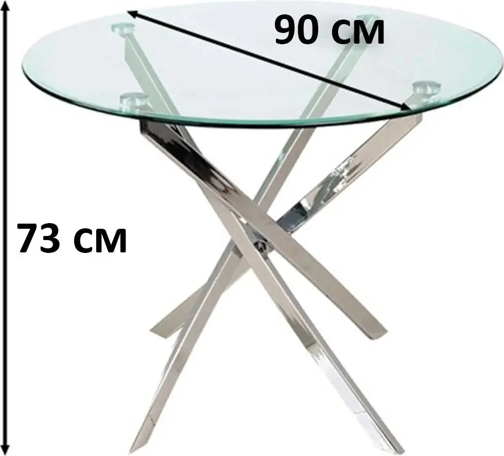 Skånska Möbelhuset Charlotte Runt Matbord Ø90 Cm - Krom/Glas 8 Skånska Möbelhuset Charlotte Runt Matbord Ø90 Cm - Krom/Glas - Bild 6