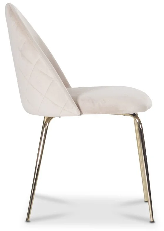 Skånska Möbelhuset Giovani Velvet Stol - Ljusbeige/Mässing 5 Skånska Möbelhuset Giovani Velvet Stol - Ljusbeige/Mässing - Bild 3