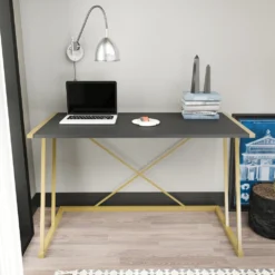 Skånska Möbelhuset Adelaide Skrivbord 114 X 60 Cm - Guld/antracit -Stolar affär 78721169379f3eb32dfa3147e28dadfb32