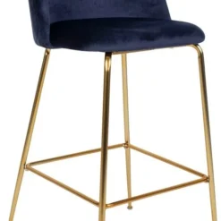 HOUSE NORDIC Lausanne Barstol - Blå/mässing