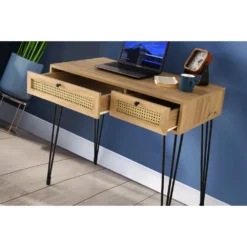 Skånska Möbelhuset Sahra Skrivbord 105x55 Cm - Ek/svart -Stolar affär 7b103cc7c8856d00326acae81603e40418