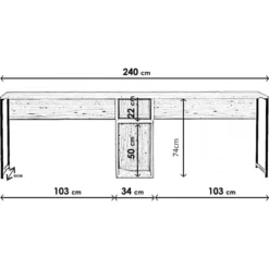 Skånska Möbelhuset Limbo Skrivbord 240x60 Cm - Ek -Stolar affär 7b7e716c8bb7ca107b45584ddd4c366d98