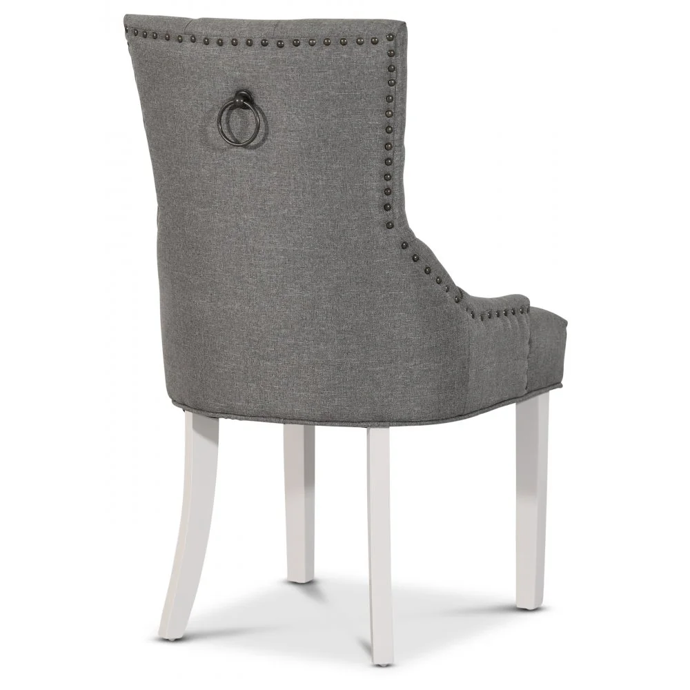 Skånska Möbelhuset Decotique Stol Med Antika Nitar (rygghandtag) - Grå/Vit 6 Skånska Möbelhuset Decotique Stol Med Antika Nitar (rygghandtag) - Grå/Vit - Bild 4
