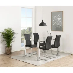 Skånska Möbelhuset Kante Matbord 140 Cm - Krom -Stolar affär 7e6ed9d85f1b8959816baeb5094f0eeff8