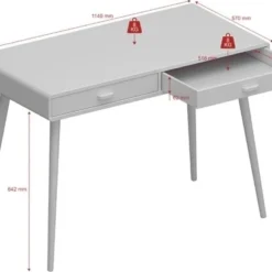 Skånska Möbelhuset Mino Skrivbord 114 X 57 Cm - Vit -Stolar affär 7fc3c5162a98967e2861648a963fc96dce