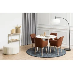 Skånska Möbelhuset Nora Karmstol - Brun PU/vitpigmenterad Ek -Stolar affär 80cc19a5cad05673d3b74c13fcf46d6dcd