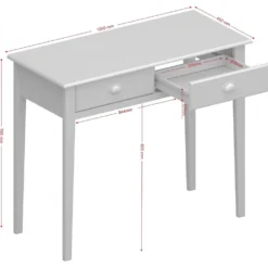 Skånska Möbelhuset Nola Skrivbord 95 X 45 Cm - Vit/beige -Stolar affär 81f03b080b6243833efba9274363829e54