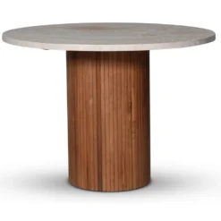Skånska Möbelhuset Decibel Runt Matbord Ø105 Cm - Valnöt / Travertin