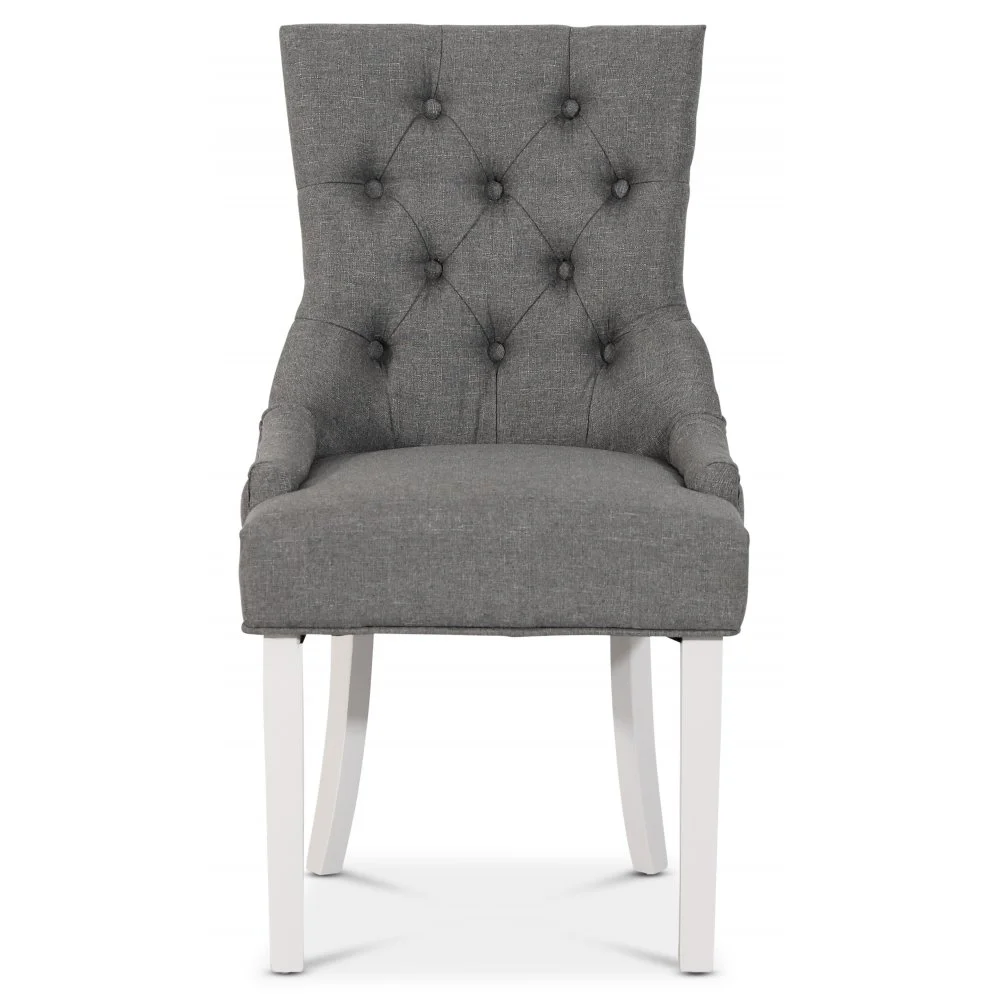 Skånska Möbelhuset Decotique Stol Med Antika Nitar (rygghandtag) - Grå/Vit 4 Skånska Möbelhuset Decotique Stol Med Antika Nitar (rygghandtag) - Grå/Vit - Bild 2