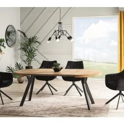 Skånska Möbelhuset Domingo Matbord 100-250 Cm - Ek/svart -Stolar affär 8a5b2d6597901329c9c3b053128097bda0