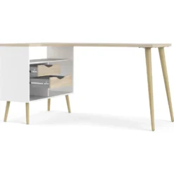 Skånska Möbelhuset Oslo Skrivbord 145 X 81 Cm - Vit/ek -Stolar affär 8ba8f333ba40454c6fac37d85f4129d8b7
