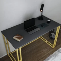 Skånska Möbelhuset Kane Skrivbord 120 X 60 Cm - Guld/antracit -Stolar affär 8c8562be92f29a3f850d80ee06bd605f61