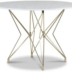 Stolar affär 12 Skånska Möbelhuset Zoo Matbord Ø105 Cm - Mässing / Ljus Marmor