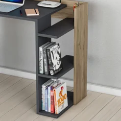 Skånska Möbelhuset Ruby Skrivbord 90,6x46,8 Cm - Antracit/valnöt -Stolar affär 9238e5d35a43dcba15145cefbb3c59a76c