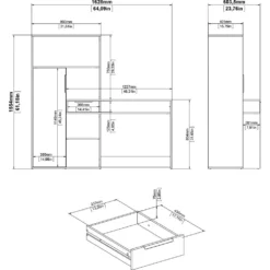 Skånska Möbelhuset Function Plus Skrivbord 162,8 X 60,4 X 155,4 Cm - Ek/vit -Stolar affär 93be21d69dc7e59c2c2e12a6ec981358fa